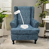 baratos Capa para Poltrona de Costas Largas-capa para cadeira com encosto de orelha floral capa elástica e durável com design floral elegante, perfeita para proteger e realçar sua cadeira com encosto de orelha, ideal para uma decoração de sala