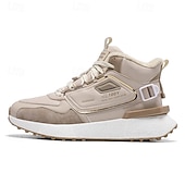 economico Sneakers da uomo-sneakers alte invernali da uomo con fodera in pelliccia sintetica – caldi stivali da neve con lacci per attività all&#039;aperto, suola impermeabile e antiscivolo, elegante design beige
