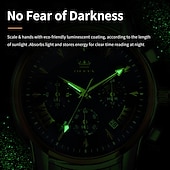 economico Orologi al quarzo-OLEVS Da uomo Orologio al quarzo Di tendenza Orologio casual Orologio da polso Visualizzazione delle fasi lunari Luminoso Calendario Cronografo Acciaio Guarda