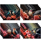cheap Placemats &amp; Coasters &amp; Trivets-Valentine&#039;s Day Placemats Set of 4 Romantic and Decorative Table Mats Featuring Heart or Rose Patterns Durable and Heat-Resistant Perfect for Adding a Touch of Love to Your Dining Table Decor
