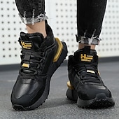 economico Sneakers da uomo-sneakers alte invernali da uomo con fodera in pelliccia sintetica – caldi stivali da neve con lacci per attività all&#039;aperto, suola impermeabile e antiscivolo, elegante design beige