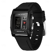 abordables Montres numériques-SANDA Hommes Montre Digitale Extérieur Mode Décontractée Montre Bracelet Lumineux Chronomètre Fonction réveille Calendrier Gel de Silicone Bracelet en acier inoxydable Suivre