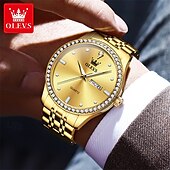 Недорогие Кварцевые часы-новый бренд olevs olevs мужской бизнес не ржавеет стальной ремень кварцевые часы светящийся календарь дисплей недели бриллианты водонепроницаемый простой модный тренд мужские наручные часы