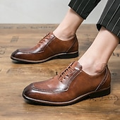 economico Formale-scarpe classiche da uomo in stile oxford marrone con dettagli brogue - eleganti calzature formali per lavoro ed eventi