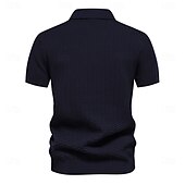 economico Polo Elite da Uomo-Per uomo Polo con zip Lavoro Affari Collo ripiegato Manica Corta Blocco di colori Cerniera Estate Primavera Autunno Bianco perla Nero Blu marino Polo con zip