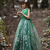 abordables Robes de fête-Enfants Fille Robe de fête Etoile Sans Manches Utilisation Noël Anniversaire Maille Magnifique Doux Polyester Maxi robe soirée Robe Évasée Robe Trapèze Eté 4-12 ans Rose Claire Rouge Bleu