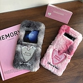 baratos Capa Samsung-telefone Capinha Para Z Flip 7 Z Virar 6 Z Flip 5 Z Flip 4 Z Flip 3 Capa traseira Antichoque Retro Felpudo
