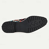 cheap Premium Leather Boots-Men&#039;s Premium Cowhide Leather Lace-Up Boots with Floral Jacquard Design and Cap Toe - Stylish and Durable Ankle Boots for Casual and Formal Occasions