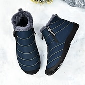 abordables Botas de invierno y nieve-Botas de nieve de invierno amarillas para hombre: impermeables, con forro de piel, cierre de cremallera, botines cálidos antideslizantes para clima frío