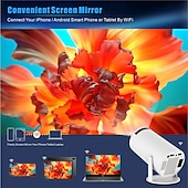 お買い得  プロジェクター-2024 新 hy300 pro インテリジェント ポータブル プロジェクター Android 13.0 1280 * 720 解像度 28 メモリ wifi lcd ビデオ 720p ホームシアター 4k プロジェクター Bluetooth 5.4
