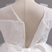 preiswerte Partykleider-kinderkleidung Mädchen Party Kleid Feste Farbe Kurzarm Hochzeit Besondere Anlässe Rüschen Gitter Zip bezaubernd Süß Polyester Asymmetrisch abendkleider Sommer Frühling Herbst 4-13 Jahre Wei