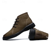 abordables Bottines-bottines décontractées en similicuir pour hommes avec design à lacets, semelle antidérapante confortable, parfaites pour un usage quotidien et des activités de plein air