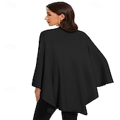お買い得  ファーラップ-女性用ショールラップ、クロスフロントポンチョセーター、ニットケープ、柔らかく暖かい、エレガント、秋冬春の結婚式用