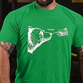 cheap Men&#039;s Funny T shirts-Men&#039;s Bear T shirt Short Sleeve T shirt 3D Print Crew Neck Shirt Fashion Athleisure Street Sports Outdoor Daily Black Blue Green Summer Spring Clothing Apparel S M L XL XXL XXXL