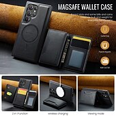 halpa Samsung-kotelot-puhelin Etui Käyttötarkoitus S24 Ultra S24 Plus S24 S23 Ultra S25 Ultra Takakuori Tuella Magneetti Tukee langatonta latausta Retro TPU PU-nahka