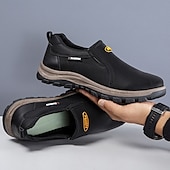 preiswerte Herrenpantoletten &amp; -slipper-Beige Herren-Outdoor-Schuhe zum Reinschlüpfen mit rutschfester, robuster Sohle und schwarzen Akzenten – bequemes Freizeitschuhwerk für den Alltag