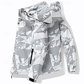 cheap Softshell, Fleece &amp; Hiking Jackets-Men&#039;s Softshell Jacket Hiking Jacket Outdoor Windproof Water Resistant Windbreaker Jacket Traveling Dark Grey Black White Blue Light Grey