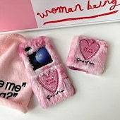 baratos Capa Samsung-telefone Capinha Para Z Flip 7 Z Virar 6 Z Flip 5 Z Flip 4 Z Flip 3 Capa traseira Antichoque Retro Felpudo