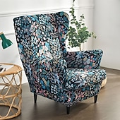 cheap Wingback Chair Cover-Stretch Printed Wingback Chair Cover Armchair Cover Durable and Elastic Slipcover with Stylish Print Design Perfect for Protecting and Refreshing Your Wingback Chair Ideal for Home Decor