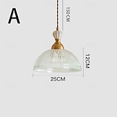 economico Luci a sospensione-lampada a sospensione moderna di metà secolo con paralume a forma di ciotola in vetro semplice, 85-265 V