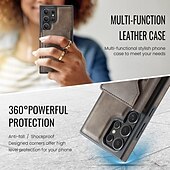 halpa Samsung-kotelot-puhelin Etui Käyttötarkoitus S24 Ultra S24 Plus S24 S23 Ultra S25 Ultra Takakuori Tuella Magneetti Tukee langatonta latausta Retro TPU PU-nahka