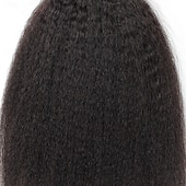 abordables 3 paquets extensions cheveux humains-Lot de 3 extensions de cheveux brésiliens lisses Yaki de 8 à 28 pouces