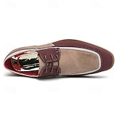 abordables Semi-formel-chaussures oxford à lacets de style vintage pour hommes – design en toile bicolore et similicuir pour une tenue formelle et décontractée