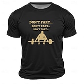 billige Sports- og trenings-T-skjorter-Herre Morsom Vekt T skjorte Kortermet T skjorte 3D-utskrift Crew-hals Skjorte Mote Daglig Gate Daglig Sjøblå Svart Hvit Sommer Vår Klær S M L XL XXL XXXL