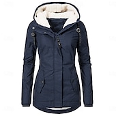 abordables Doudounes &amp; Parkas-Parka Femme Parka Plein Air Manteau d&#039;hiver  Casual Quotidien Manteau Ample Imperméable Décontractée Sportif Veste Manches Longues Couleur éclair Violet Rose Claire Vin / Waterproof