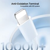 זול כבלי טלפון סלולרי-חדר שמחה כבל ברק 30W 3.3 רגל USB C ל-Lightning 3 A הטענה מהירה ניילון קלוע עמיד נגיעה רכה עבור iPhone אביזר לשיחת טלפון