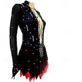 Χαμηλού Κόστους Φορέματα Καλλιτεχνικής Πατινάζ-Φόρεμα για φιγούρες πατινάζ Γυναικεία Κοριτσίστικα Patinaj Φορέματα Μαύρο Κουρελού Ασύμμετρο τελείωμα Δίχτυ Υψηλή Ελαστικότητα Εκπαίδευση Ανταγωνισμός Ενδυμασία πατινάζ Κλασσικά Κρύσταλλο / Στρας