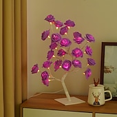 billige Dekorative lys-led rosetre lampe valentinsdag skrivebordslampe bryllup bursdagsfest hjemme soverom nattlys usb-drevet avtakbar valentinsdag dekorasjon nattlys