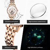 economico Orologi meccanici-OLEVS Da donna Orologio meccanico Moda Casual Orologio da polso Automatico a Carica Automatica Luminoso Impermeabile Decorazione Lega Guarda