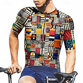 abordables Maillots pour hommes-Homme Maillot Velo Cyclisme Manche Courte Cyclisme Tee-shirt Maillot avec 3 poches arrière VTT Vélo tout terrain Respirable Séchage rapide Conception anatomique Mèche Rouge vin Rouge Bleu Bloc de