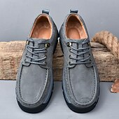 economico Semi-formale-scarpe da trekking da uomo in similpelle marrone con chiusura a lacci - comode e resistenti, perfette per le avventure all&#039;aria aperta