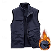 cheap Vests-Men&#039;s Hiking Vest Hiking Fleece Vest Sleeveless Vest Outdoor Thermal Warm Fleece Lining Comfortable Winter Multiple Pockets Polyester Black Army Green Khaki Hunting Fishing Climbing