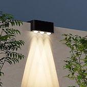 cheap Outdoor Wall Lights-4/8pcs Solar Powered Outdoor Wall Lights Garden Pathway Step Lights High-Efficiency Silicon Panels No Wiring Required Optical Control with Installation Hardware