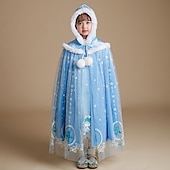 economico Costumi per bambine-Frozen - Il regno di ghiaccio Principessa Fiaba Elsa Cappotto Mantello Costume per festa a tema Costume Cosplay Cosplay di film for Ragazze Bambini Natale Carnevale Giornata universale dell&#039;infanzia