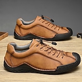 abordables Baskets-baskets décontractées en similicuir marron pour hommes avec lacets élastiques réglables - semelle antidérapante durable, coupe confortable pour un usage quotidien