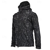 baratos Casacos Leves, Polares &amp; Caminhada-Homens Casaco com capuz Jaqueta de lã para caminhada Inverno Ao ar livre Retalhos A Prova de Vento Quente Macio Confortável Jaquetas em Velocino Zip Completo Campismo / Escursão / Espeleologismo