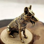 cheap Statues-Lucky Copper Dog, Wealth Dog Ornaments, Help Transport Wealth Dog Copperware Chinese Classic Desktop Ornaments Tea Pet Copperware, Cute Aesthetic Things, Strange Things, Micro Desktop Decoration