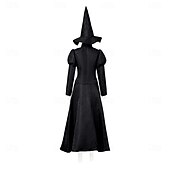 baratos Trajes Femininos-Bruxa Fada Elphaba Roupa Ocasiões Especiais Noite de Walpurgis Trajes temáticos de filmes e séries Cosplay filme for Mulheres Adulto Dia Das Bruxas Carnaval Espetáculo Festa Palco