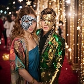 levne Masky-Kovový kyborg předvečer Všech svatých Benátská maska Fantom opery Karnevalová maska Steampunk Dospělé Pánské Dámské předvečer Všech svatých Karneval Mardi Gras Párty Plesová maškaráda Jednoduch