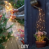 お買い得  太陽光発電-クリスマス LED ホタル 束ライト、2m 200 LED 滝ツリーつるストリングライト 屋外クリスマスガーランド ホリデー クリスマス デコレーション用