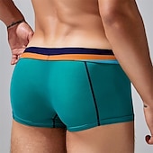 cheap Men&#039;s Boxers Underwear-Men&#039;s 1 PCS Boxers Underwear Boxer Shorts Patchwork Elastic Waist Chinlon Breathable Soft Comfortable Color Block Letter Mid Rise Black White