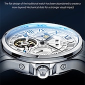 cheap Mechanical Watches-New Olevs Brand Men&#039;S Business Stainless Steel Band Watch Moon Phase Double Calendar 24-Hour Indication Automatic Mechanical Watch Simple Leisure Sports Men&#039;S Wristwatch