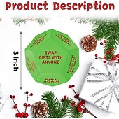 cheap Christmas Gifts for Kids-Santa Swap Gift Exchange Dice,2025 New Gift Exchange Dice, Exchange Dice Game,Christmas Group Party Game,12 Different Sides 3 * 3 * 3in Pu Material Gift Exchange Dice Game
