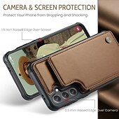 abordables Coques Samsung-téléphone Coque Pour S24 S24 Ultra Plus S24 FE S23 S22 S21 S20 Ultra Plus FE A55 A35 A25 A15 5G A54 A34 A14 A53 A33 A23 A13 S25 Ultra Coque Arriere Avec Support Fente pour carte Antichoc Rétro TPU PC