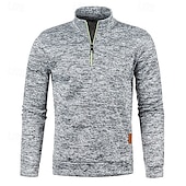 preiswerte Herrenpullover-Herren Pullover Strickpullover Pullover mit Viertelreißverschluss Gerippt Stricken Standard Strick Glatt Viertel Postleitzahl Modisch Basic Urlaub Freizeitskleidung Bekleidung Herbst Winter Schwarz