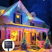 abordables Luces de cuerda solar-Cadena de luces de fuegos artificiales solares de 6 m y 200 ledes, IP65, resistente al agua, 8 modos, luces de hadas de árbol de Navidad multicolor para decoración interior y exterior del jardín del hogar, 1 unidad